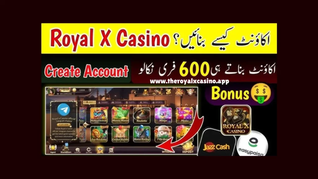 Register an account on Royal X Casino